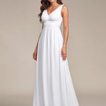 večerní šaty HUSH|V výstřih bez rukávů s plisováním z chiffon | Evening Dresses | Elora Praha