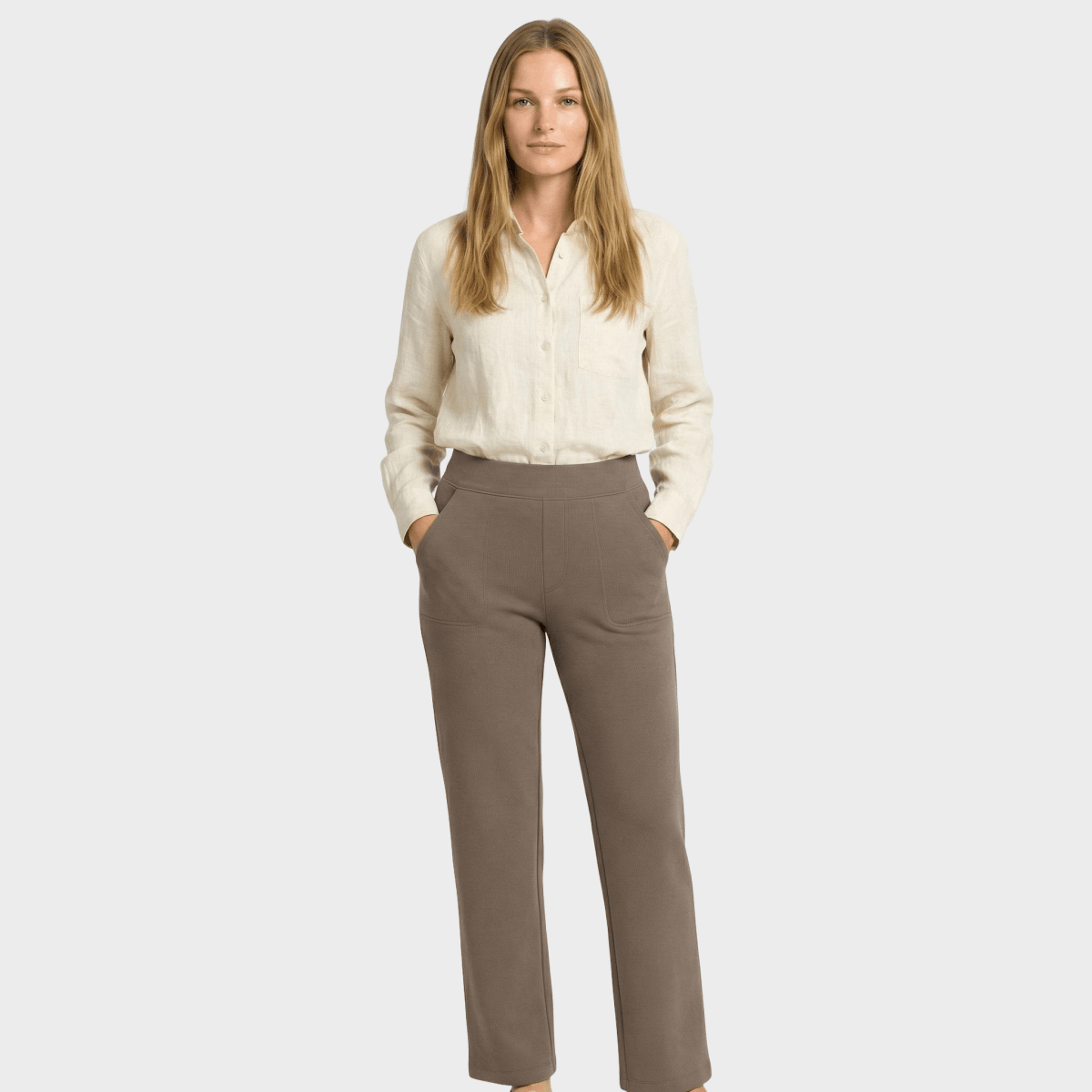 Calista™ | Dámské volné kalhoty hnědé barvy | Pantalons | Elora Praha