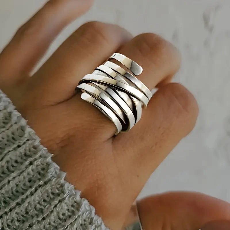 Bliss - Vintage široký stříbrný prsten | Ring | Elora Praha