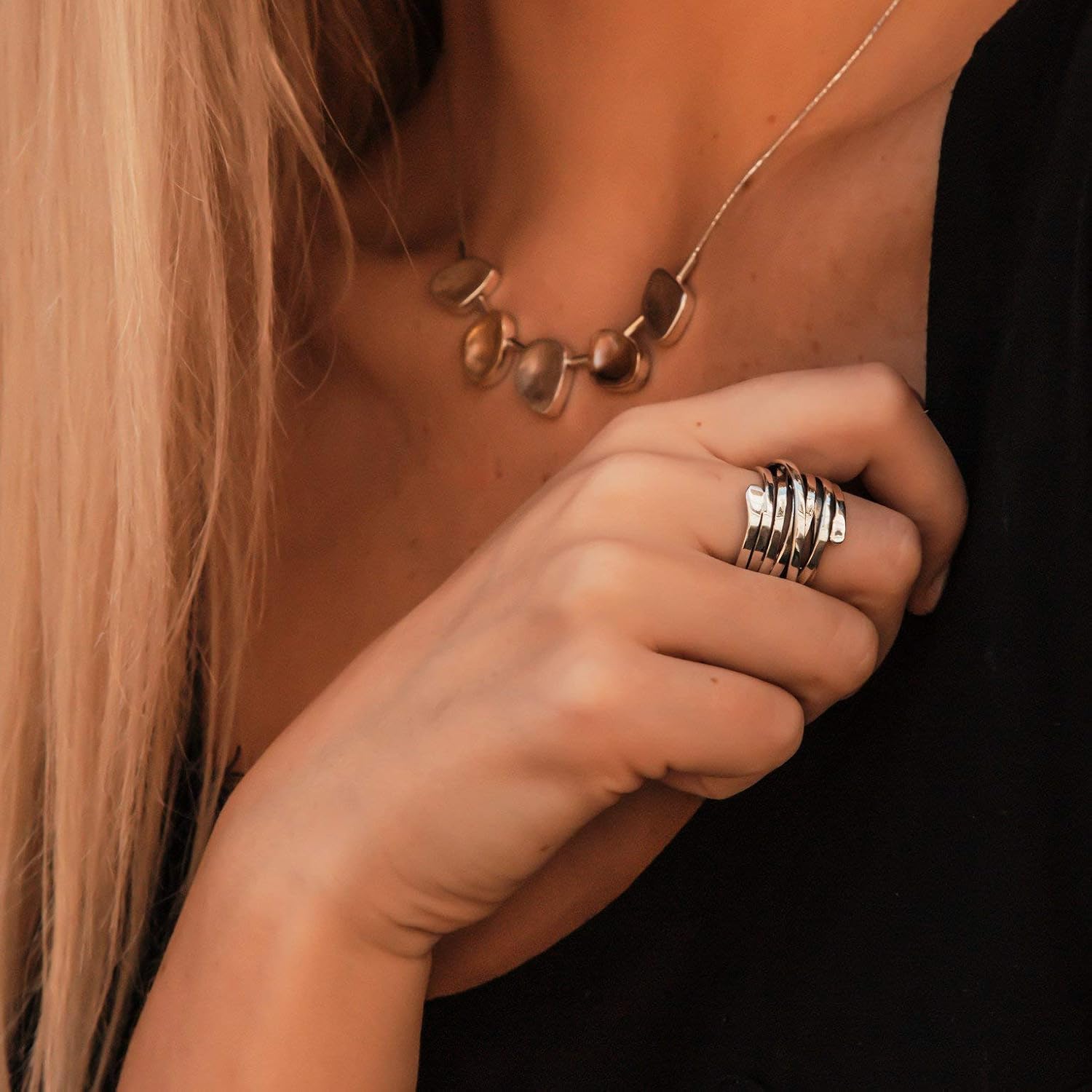 Bliss - Vintage široký stříbrný prsten | Ring | Elora Praha