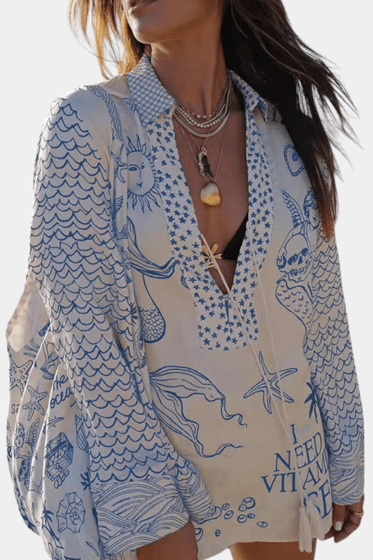 Amalia Boho Styl Košile s Elastickými Šortkami | | Elora Praha