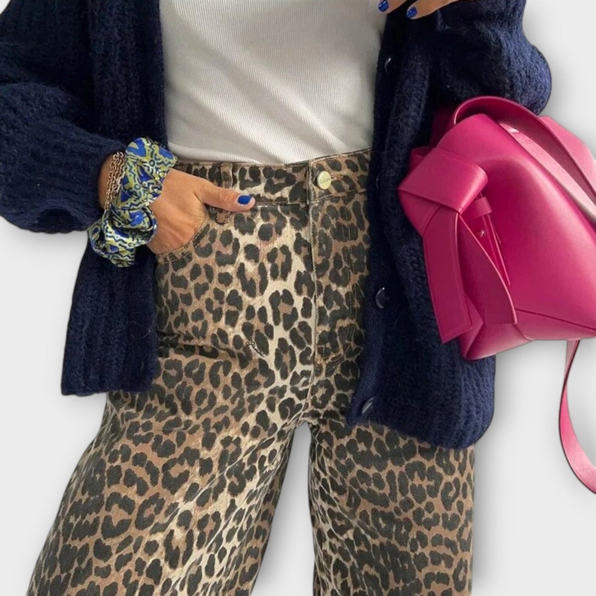 Carina™ - Retro džíny s leopardím vzorem | | Elora Praha