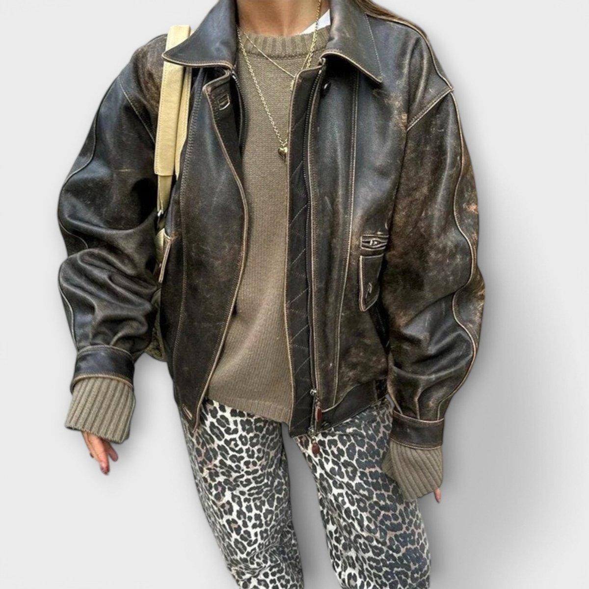 Carina™ - Retro džíny s leopardím vzorem | | Elora Praha