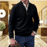 Martin – Luxusní Pulovr s Polo Zipem pro Muže | | Elora Praha