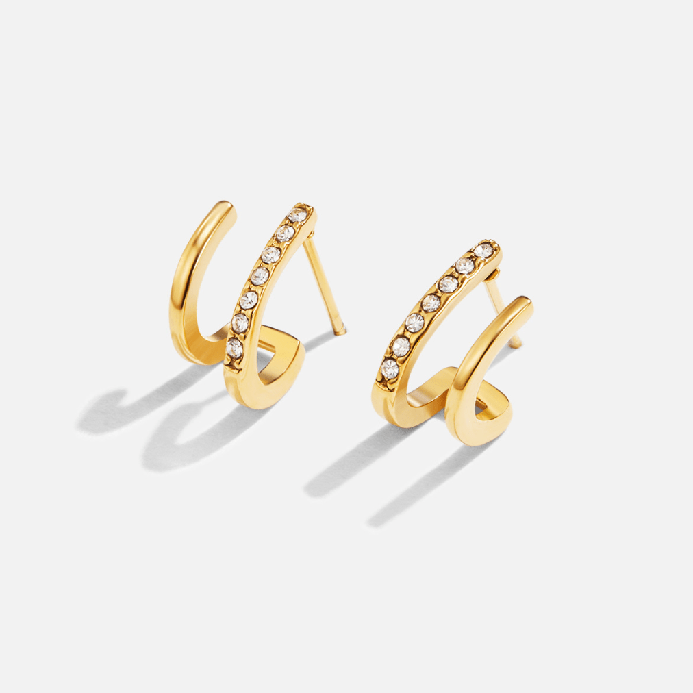Klaue zlaté a krystalové náušnice | Earrings | Elora Praha