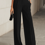 Černý průhledný top a široké kalhoty - třídílná souprava | Matching Sets | Elora Praha
