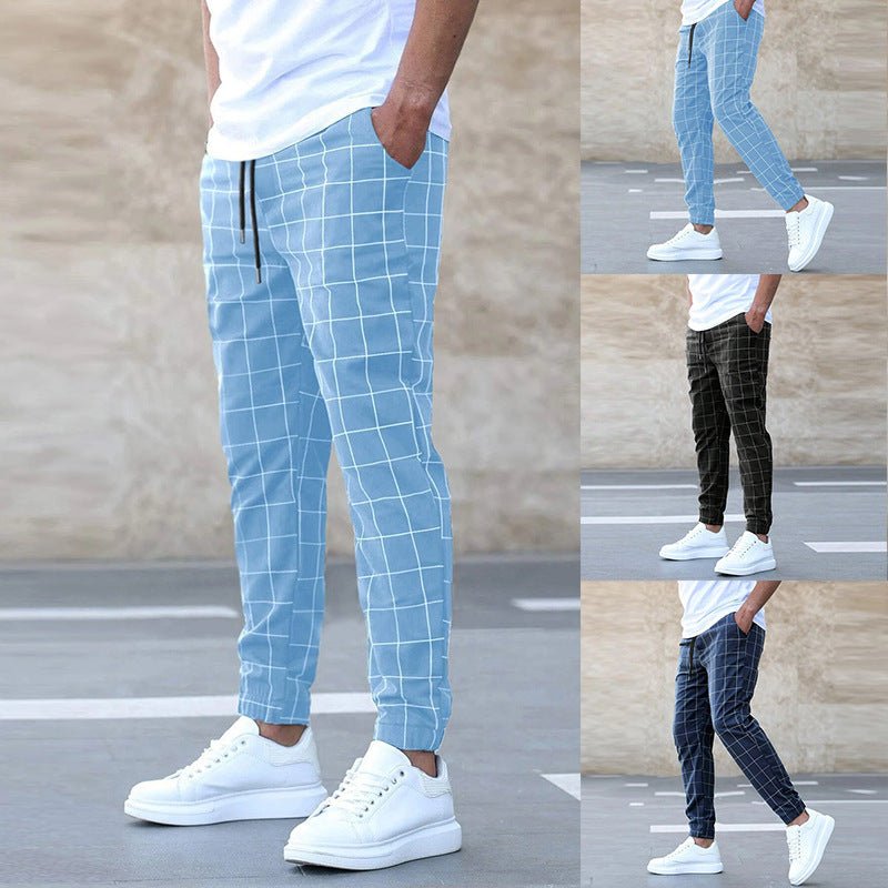 Tomáš – Pánské Joggingové Kalhoty Kostkované – Rovný Střih, Casual Streetwear, Jarní Volnočasové | | Elora Praha