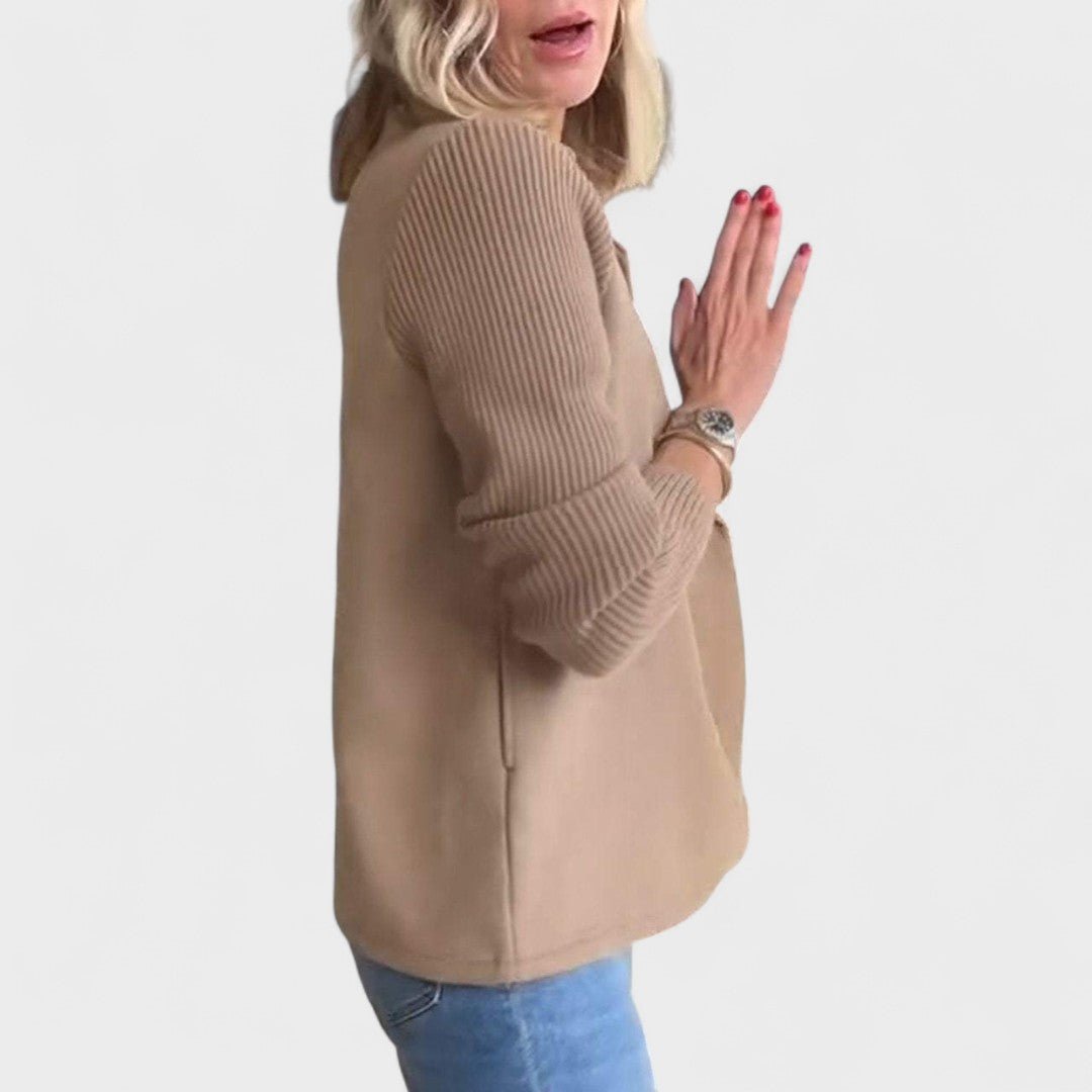 Monika - Elegantní bunda s pletenými rukávy | | Elora Praha