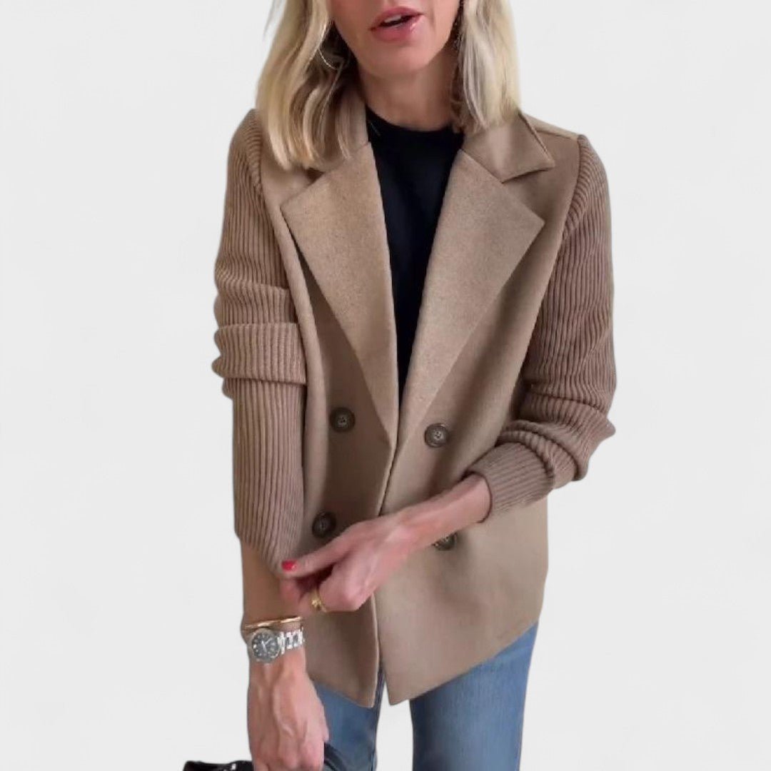Monika - Elegantní bunda s pletenými rukávy | | Elora Praha