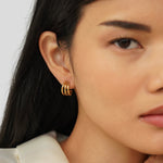 Ana Trojité Zlaté Náušnice | Earrings | Elora Praha