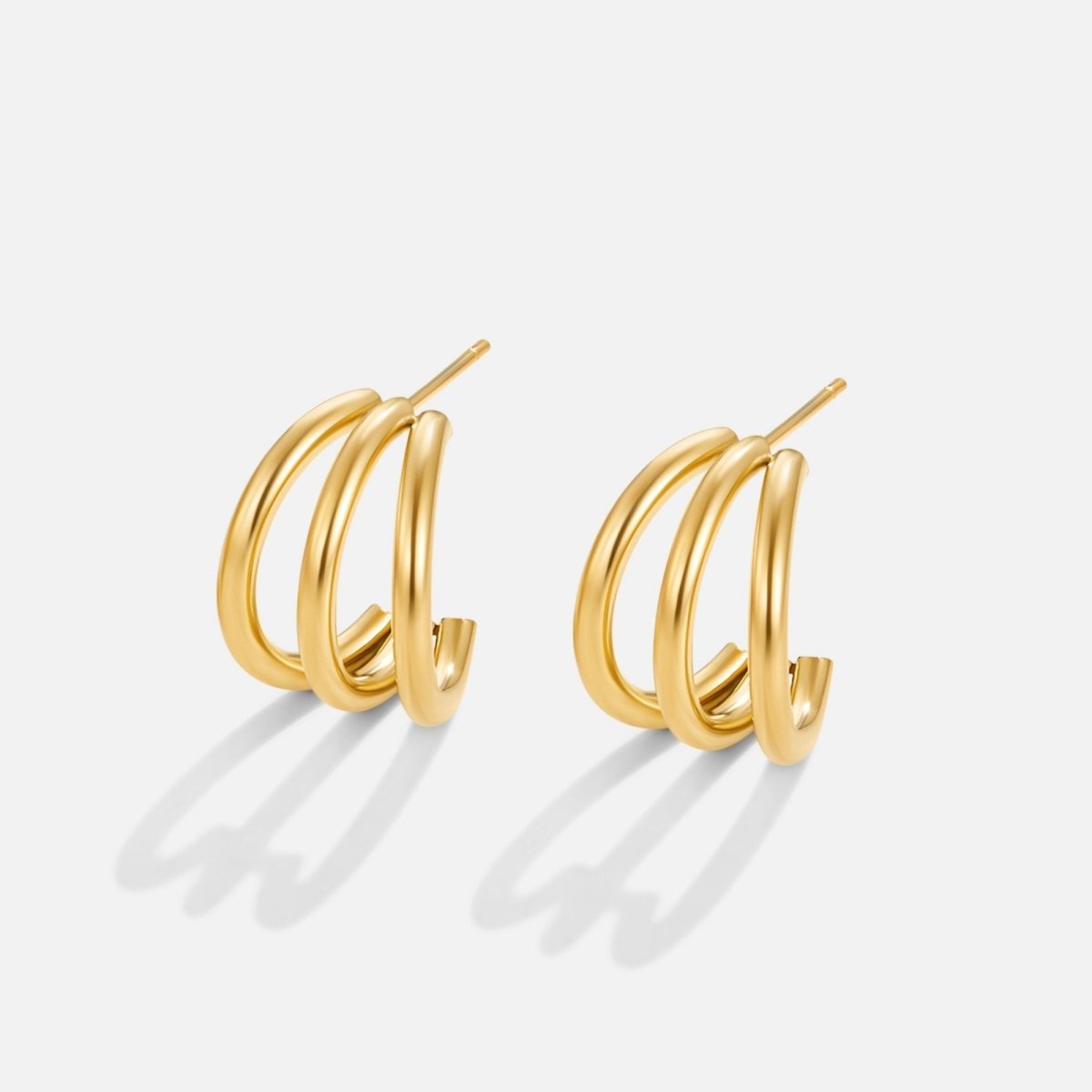 Ana Trojité Zlaté Náušnice | Earrings | Elora Praha