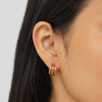 Ana Trojité Zlaté Náušnice | Earrings | Elora Praha