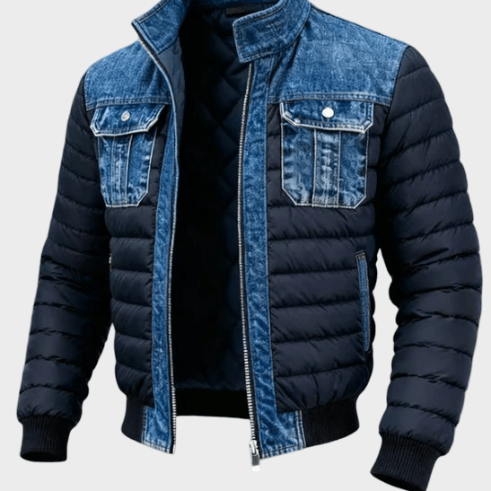 Jake - Hybridní denimová prošívaná bunda pro městský styl | | Elora Praha