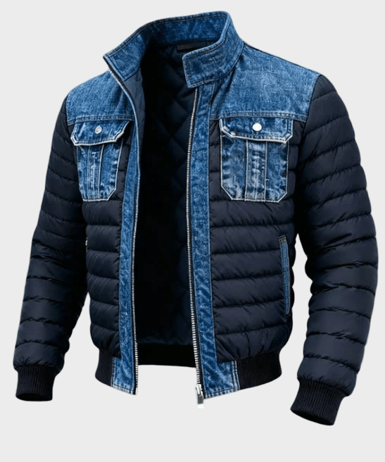 Jake - Hybridní denimová prošívaná bunda pro městský styl | | Elora Praha