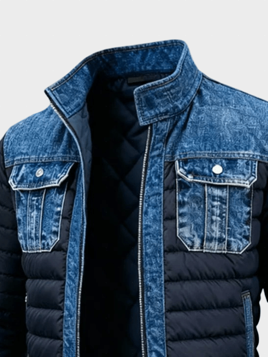Jake - Hybridní denimová prošívaná bunda pro městský styl | | Elora Praha