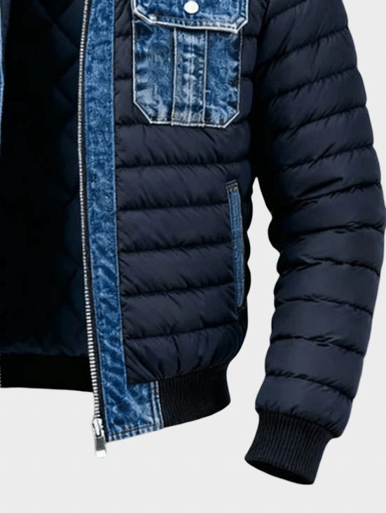 Jake - Hybridní denimová prošívaná bunda pro městský styl | | Elora Praha