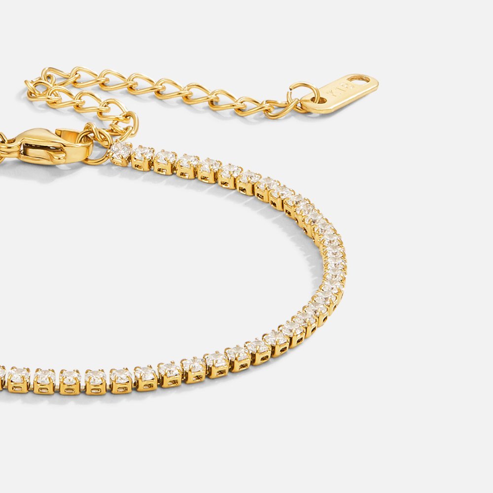 Zlatý tenisový náramek Cordelia | Bracelet | Elora Praha
