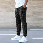 Tomáš – Pánské Joggingové Kalhoty Kostkované – Rovný Střih, Casual Streetwear, Jarní Volnočasové | | Elora Praha