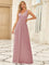 večerní šaty HUSH|V výstřih bez rukávů s plisováním z chiffon | Evening Dresses | Elora Praha