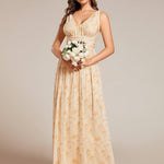 večerní šaty HUSH|V výstřih bez rukávů s plisováním z chiffon | Evening Dresses | Elora Praha