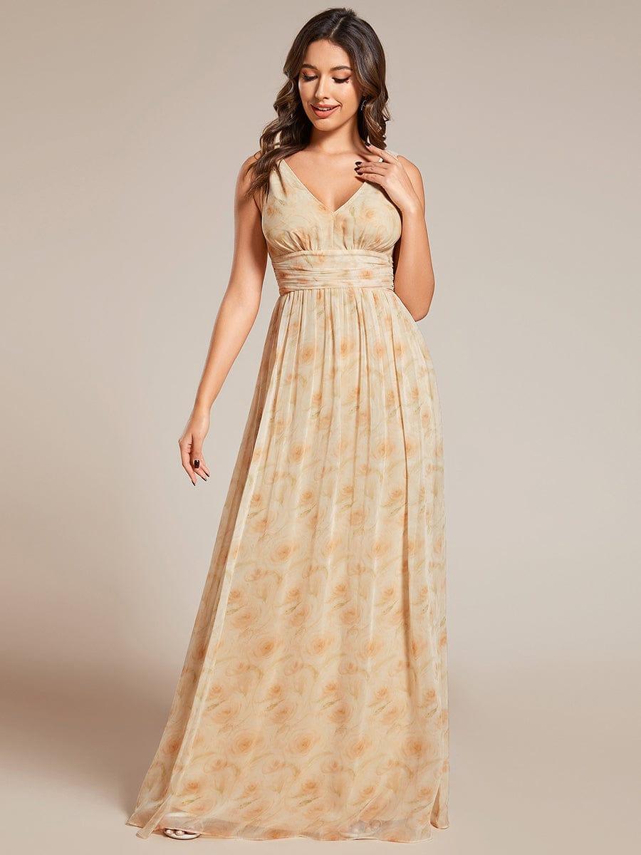 večerní šaty HUSH|V výstřih bez rukávů s plisováním z chiffon | Evening Dresses | Elora Praha