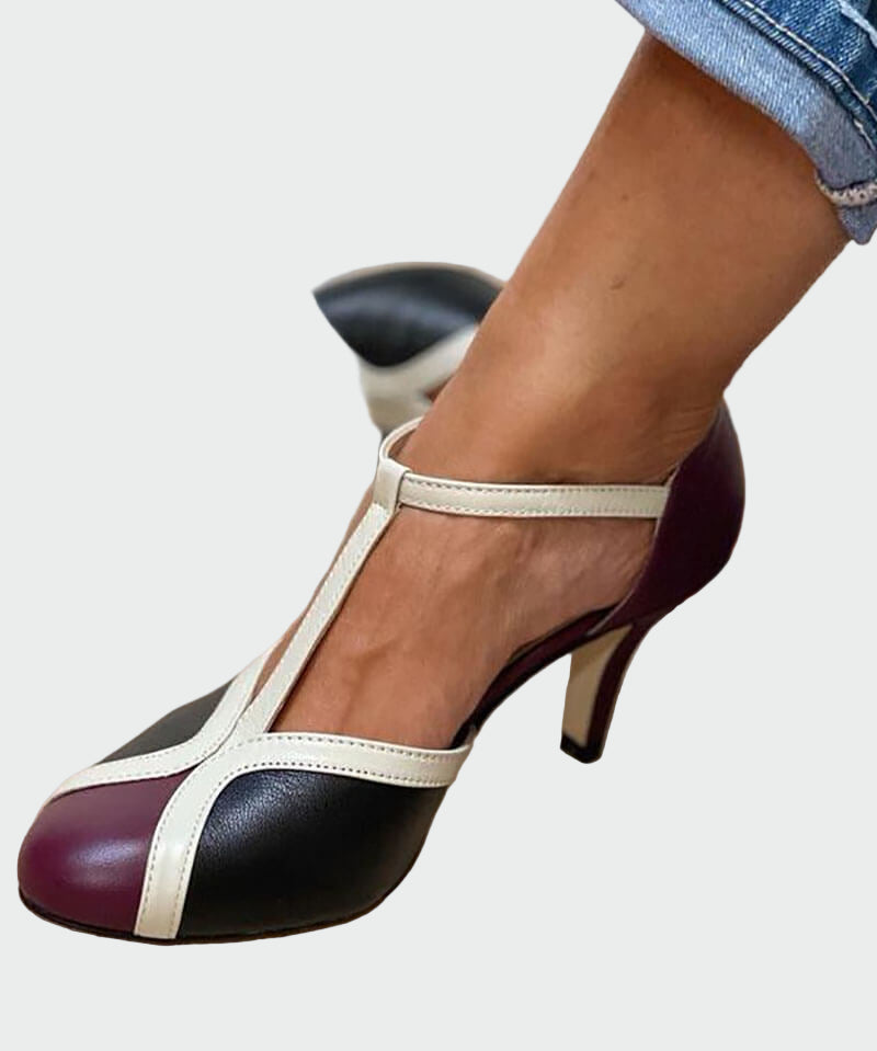 Anna Elegantní RetroSandály StředníPodpatekTPáskem