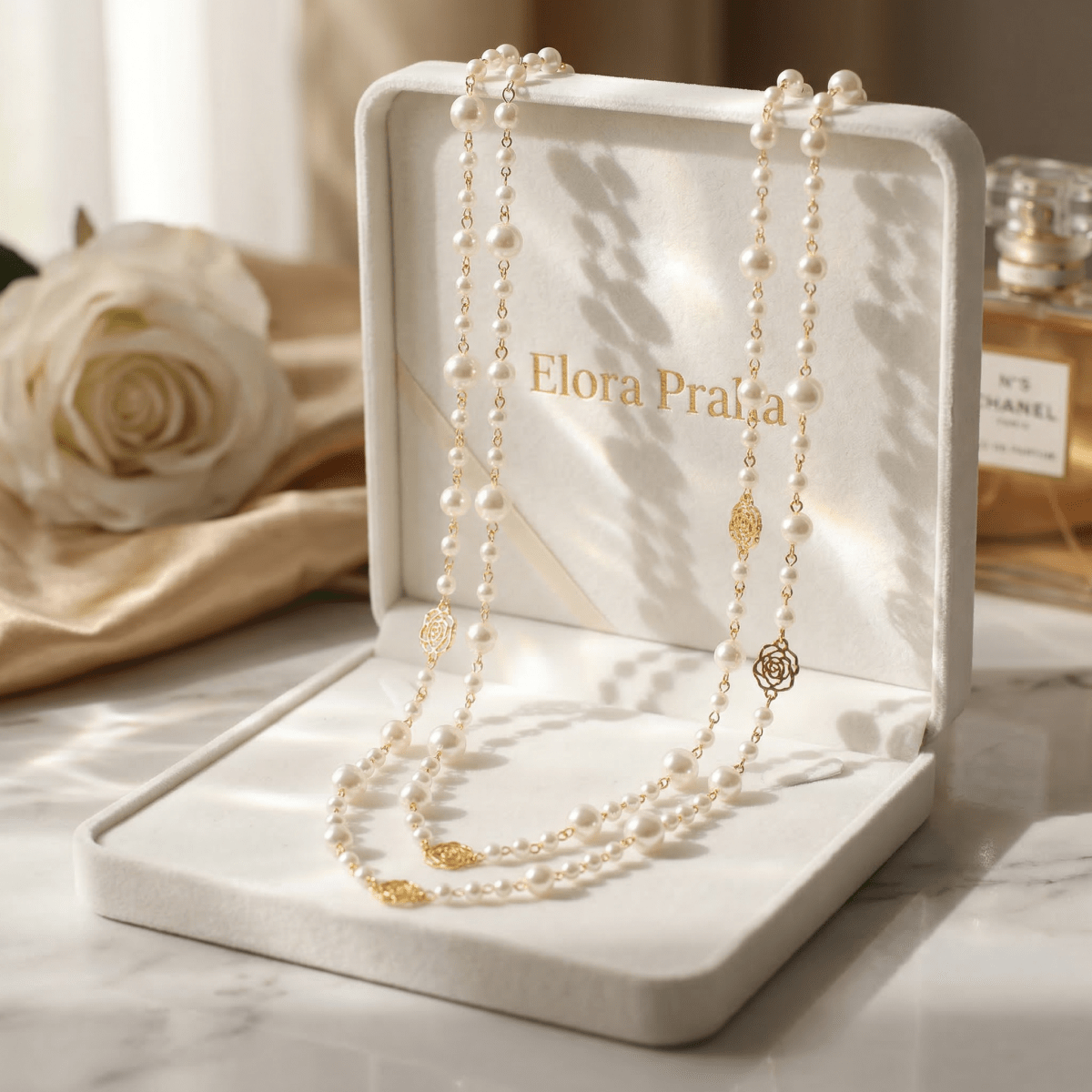 Elegantní náhrdelník ze zlata s perlou | | Elora Praha