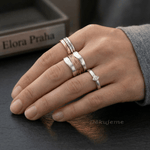 Stříbrný prsten se zlatými dráty | | Elora Praha