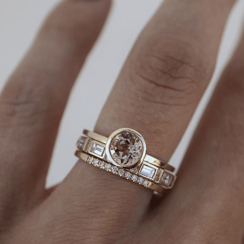 Naděje - Sada zlatých prstenů s krystaly | Ring | Elora Praha