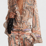 Jemný komplet s volány a vintage paisley vzorem | | Elora Praha
