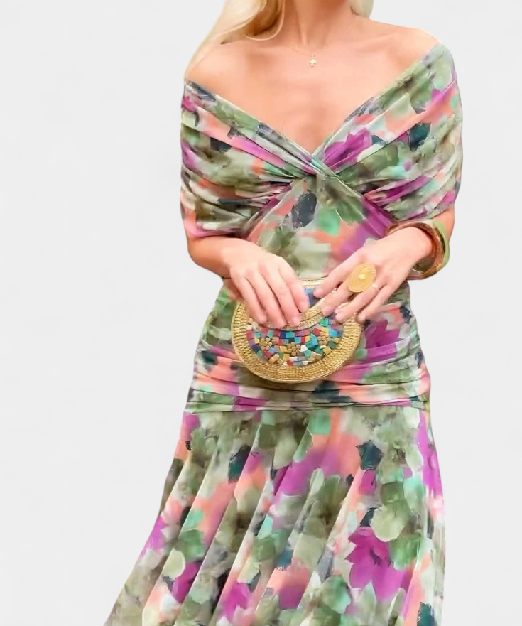 Eryzziah – Elegantní šaty s květinovým potiskem
