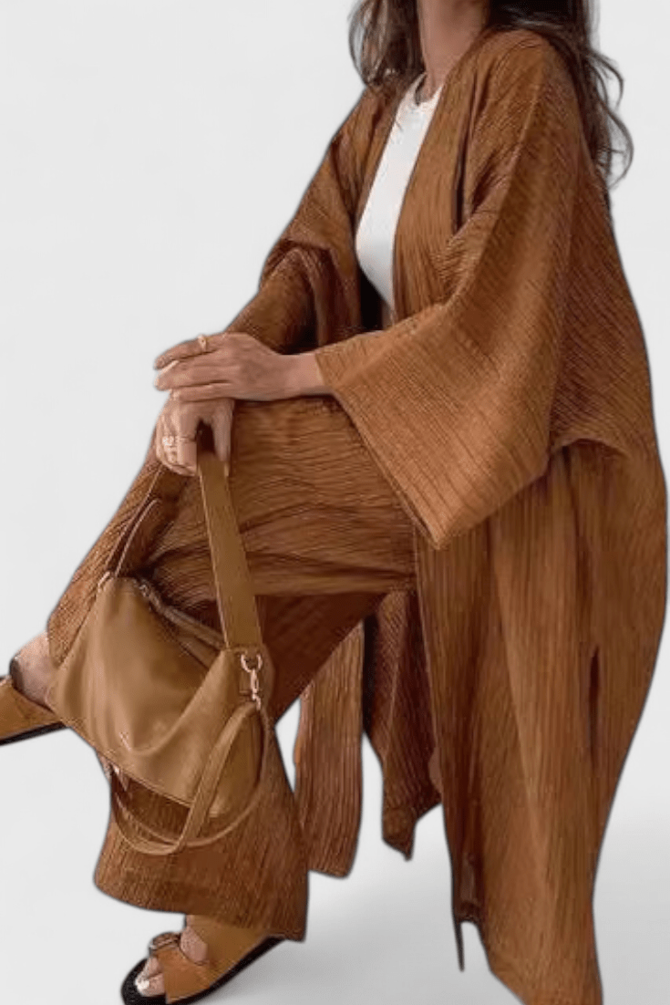 Kaspický dvoudílný relaxační set s dlouhým kimono | | Elora Praha