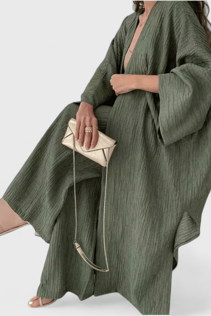 Kaspický dvoudílný relaxační set s dlouhým kimono | | Elora Praha