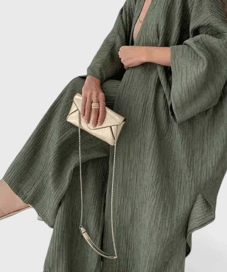 Kaspický dvoudílný relaxační set s dlouhým kimono | | Elora Praha