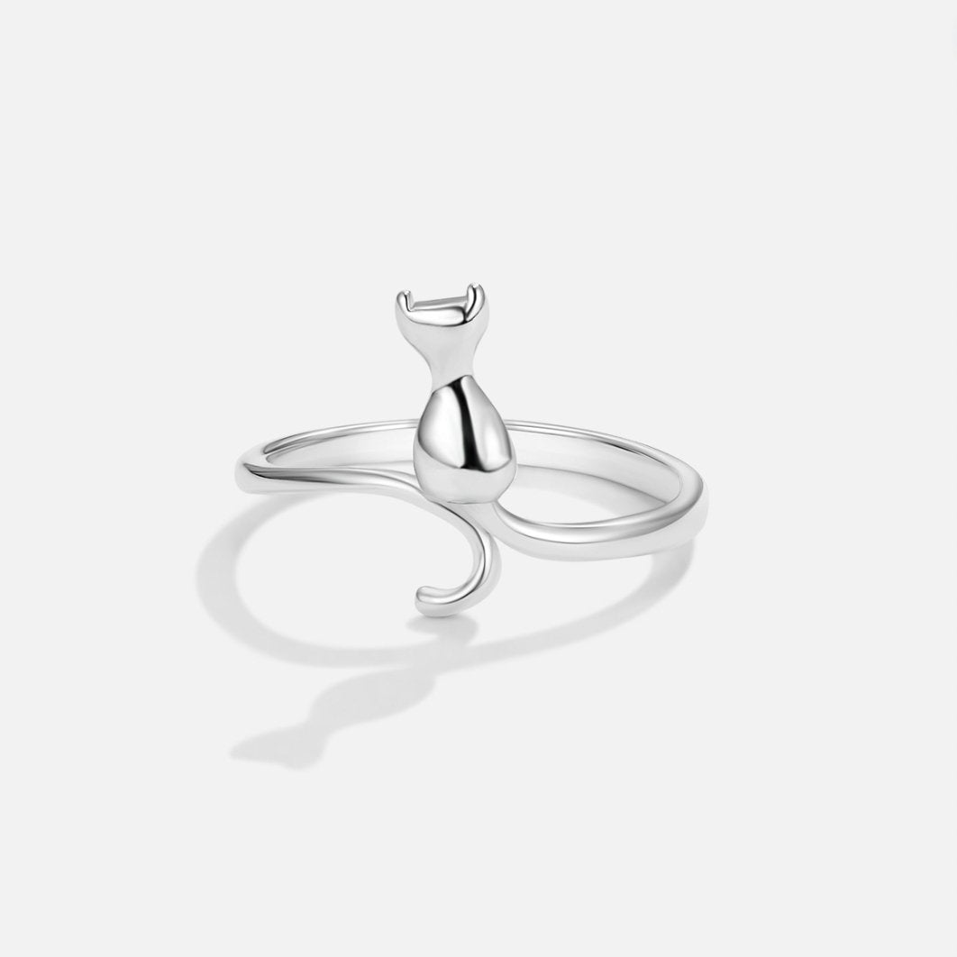 Stříbrný prsten s kočkou o půlnoci | Ring | Elora Praha