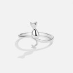 Stříbrný prsten s kočkou o půlnoci | Ring | Elora Praha