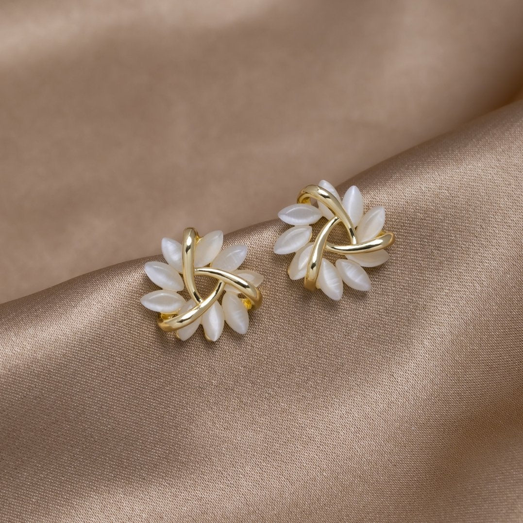 Opalové květinové náušnice | Earrings | Elora Praha