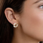 Opalové květinové náušnice | Earrings | Elora Praha