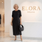 Elegantní midi šaty s knoflíky a krátkými rukávy — Elora Praha | | Elora Praha
