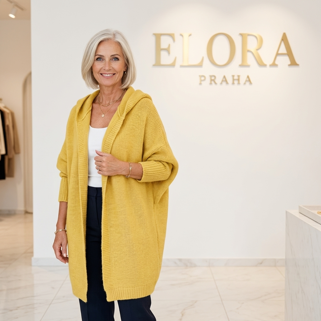 Daniela – Dlouhý cardigan s kapucí