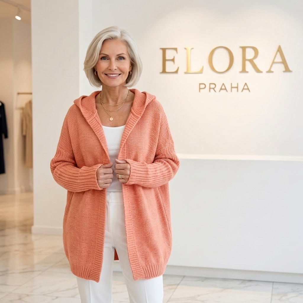 Daniela – Dlouhý cardigan s kapucí
