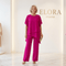 Elegantní dvoudílný šifonový set s asymetrickým topem a širokými kalhotami — Elora Praha | Houseware & Kitchen | Elora Praha